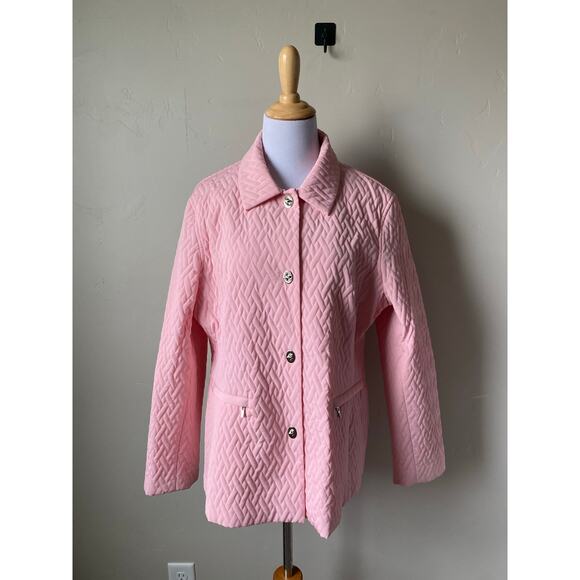 Talbots Lined Quilted Light Pink Jacket- Size Large - Picture 11 of 13
